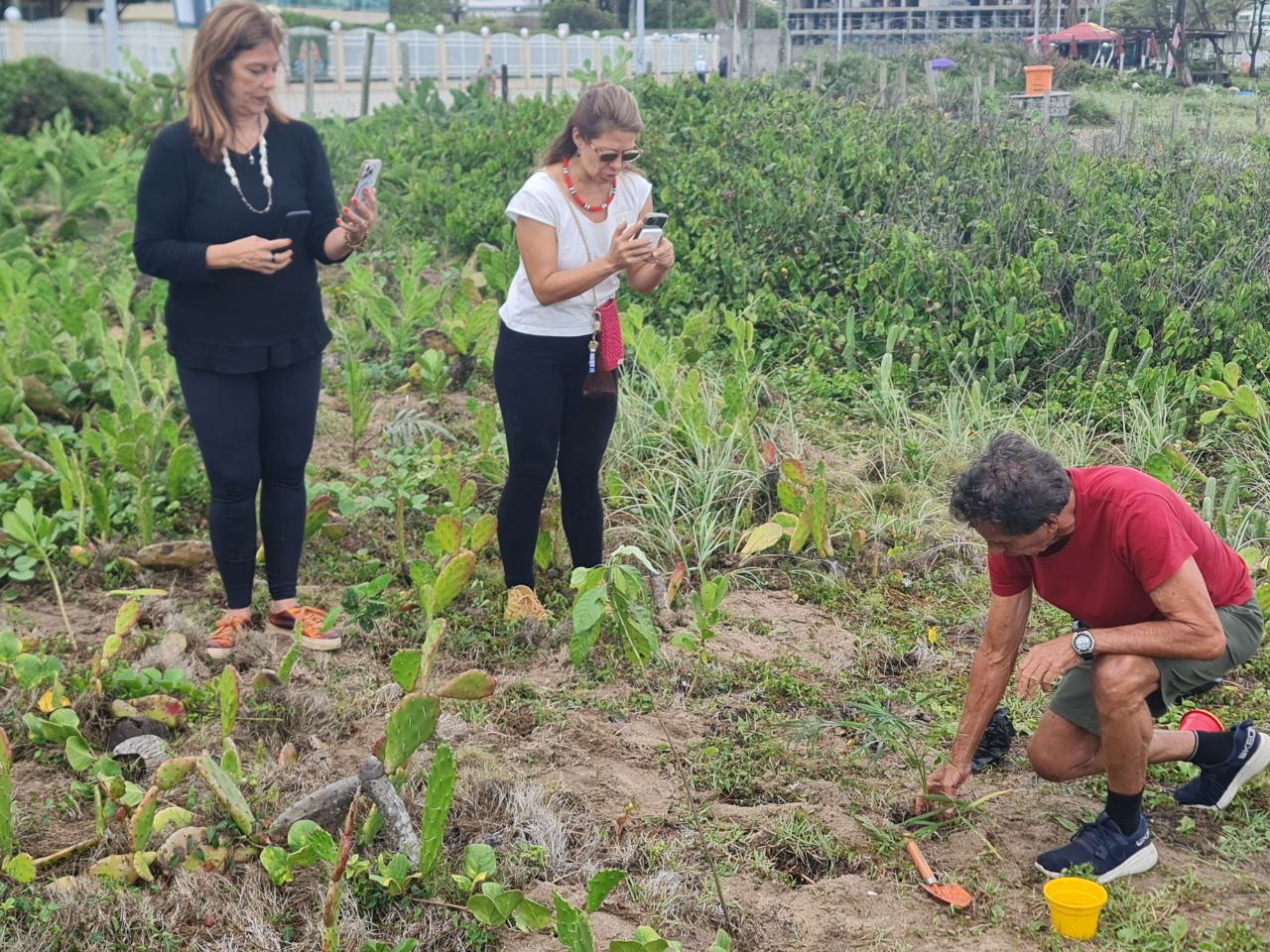 Marco plantando na ação comum de 8 de novembro